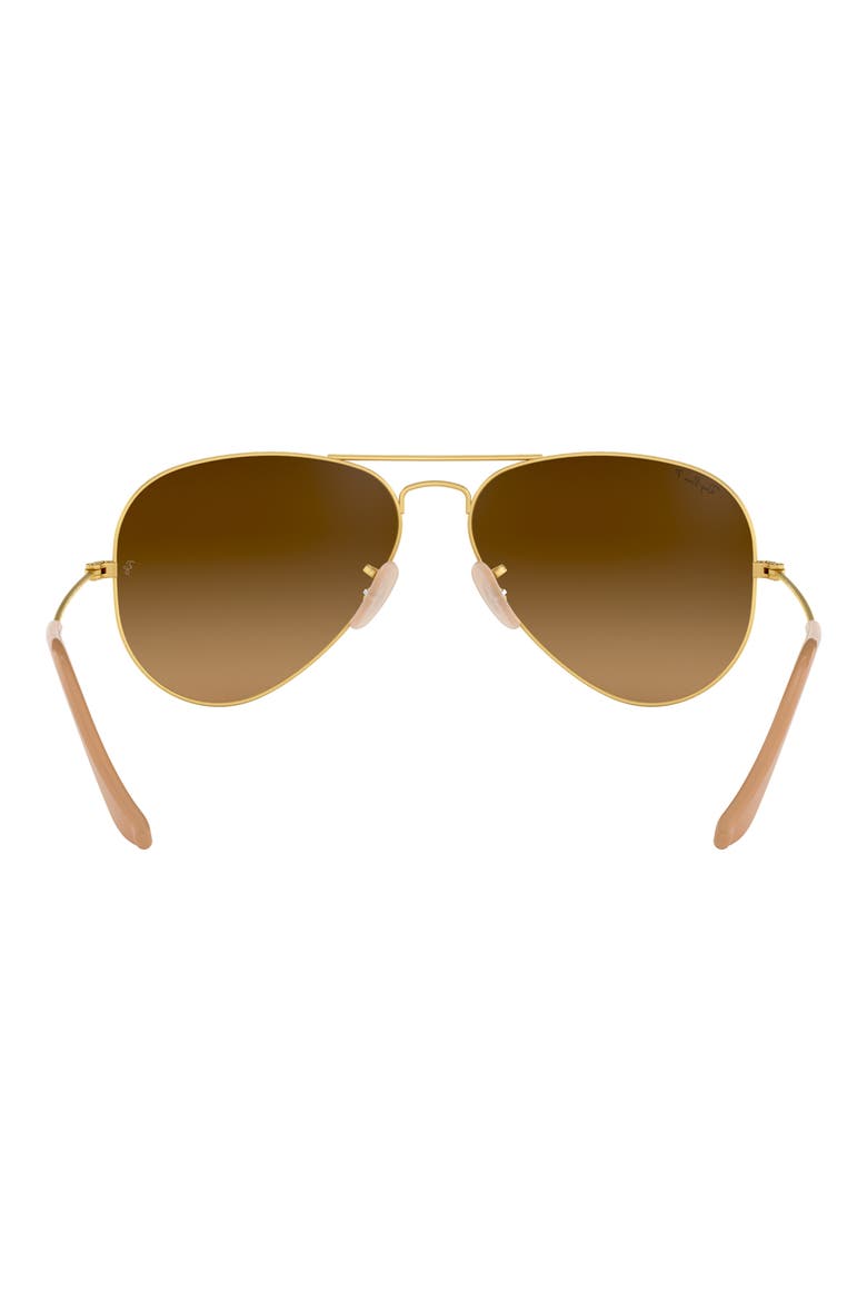 58mm Polarized Pilot Sunglasses, Alternate, color, MATTE ARISTA / BROWN GRADIENT