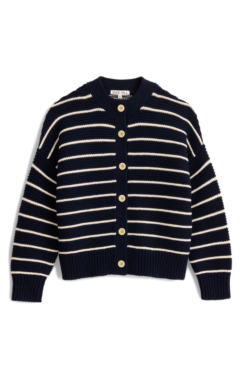 Alex Mill Nico Chunky Stripe Cotton Cardigan, Alternate, color, 