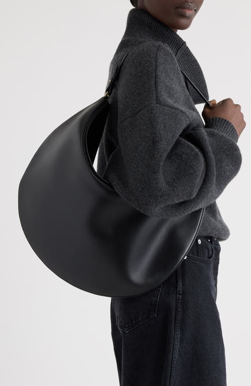 Jacquemus Le Sac Crescent Leather Hobo Bag In Black