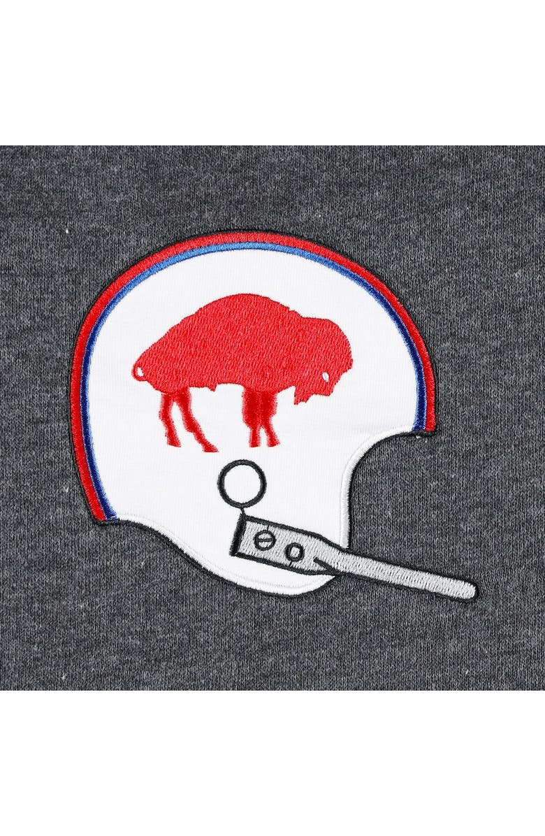 STARTER Men's Starter Royal/Heather Charcoal Buffalo Bills Extreme Vintage Logos Pullover Hoodie, Alternate, color, 