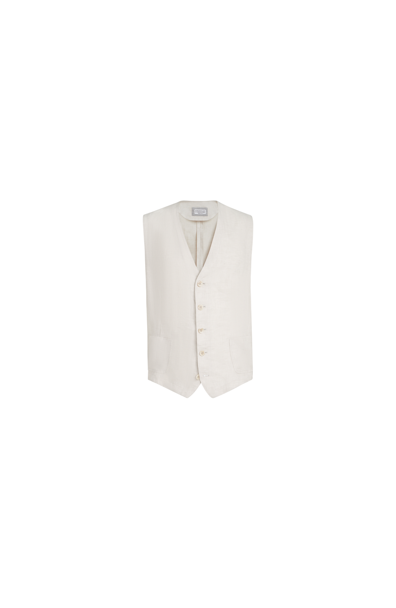 Brunello Cucinelli Linen waistcoat, Main, color, Shell