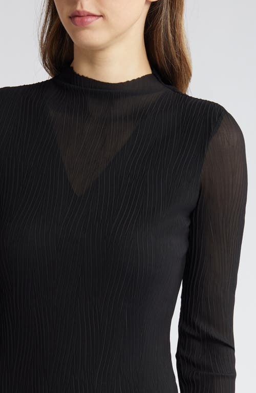 Hugo Boss Boss Long Sleeve Midi Dress In Black