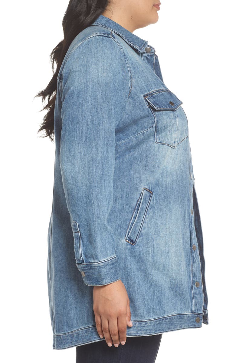 Liverpool Long Denim Shirt Jacket, Alternate, color,