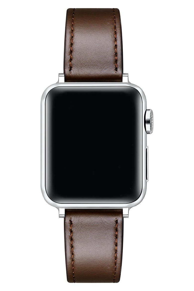 Drake Leather Apple Watch® Watchband, Alternate, color, CHOCOLATE