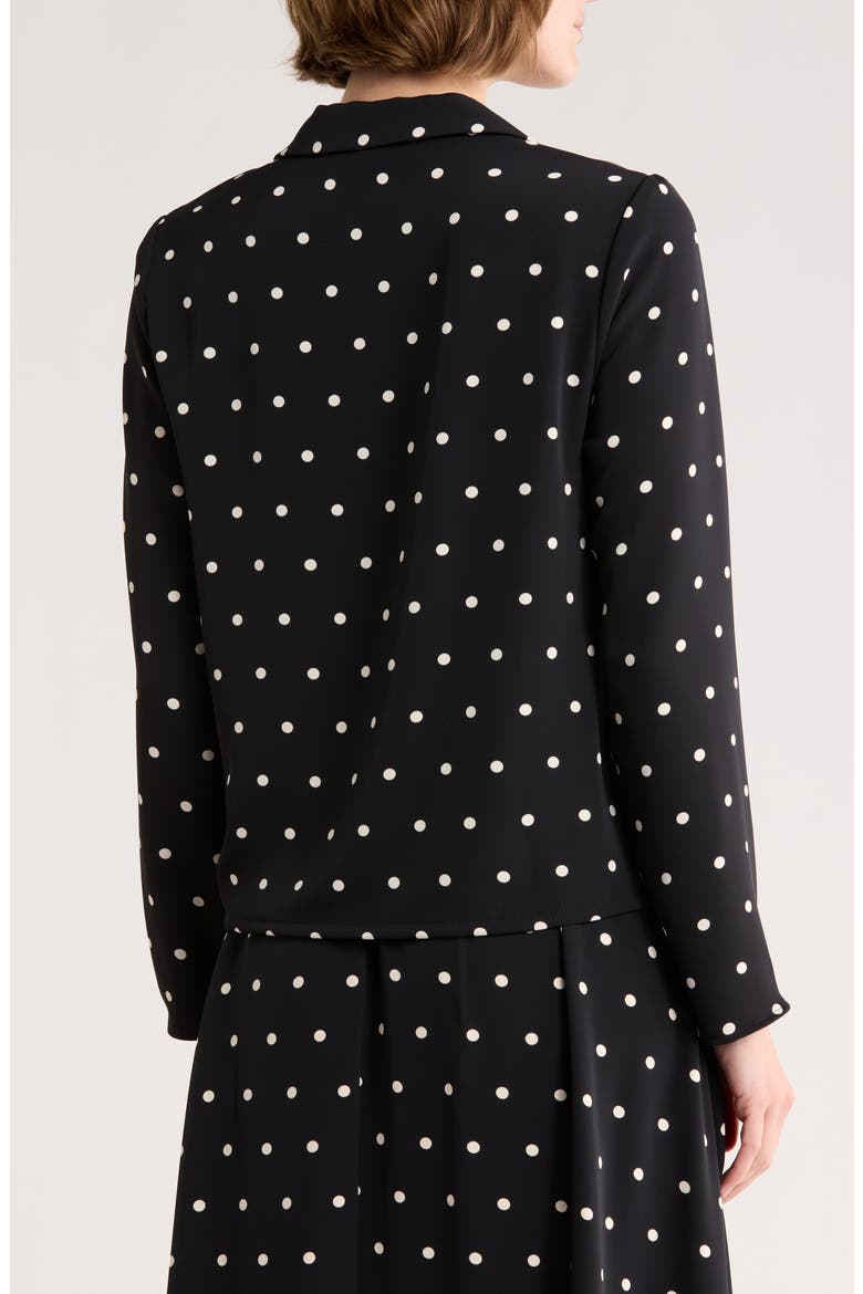 Long Sleeve Drawstring Hem Button-Up Shirt, Alternate, color, BLACK BONE DOT