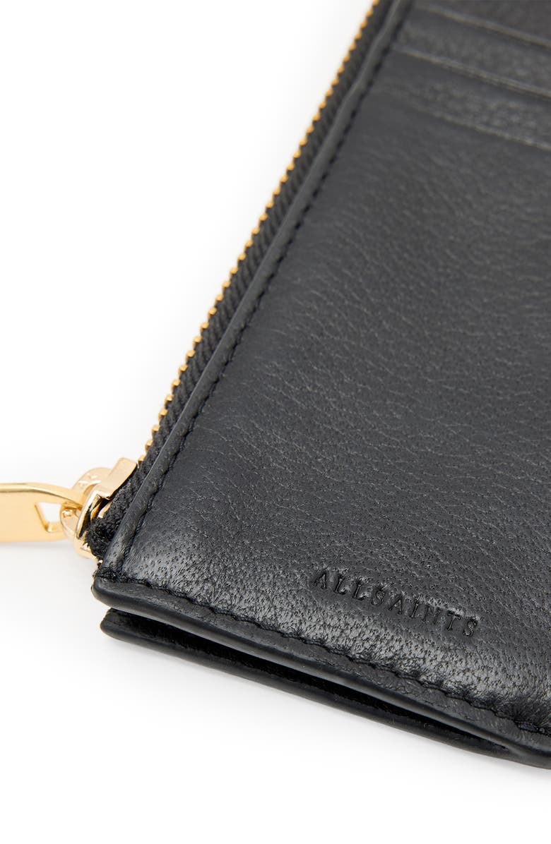 AllSaints Marlborough Leather Wallet, Alternate, color,