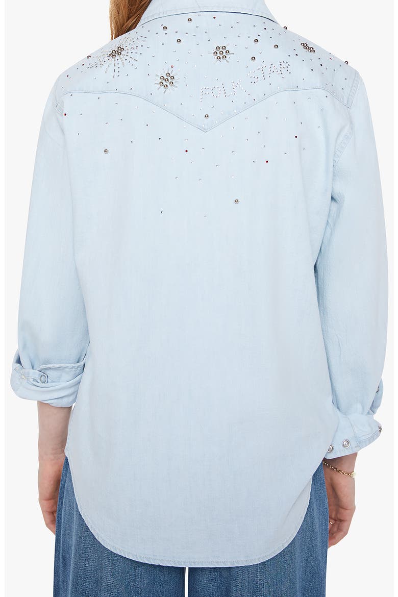 All My Exes Embroidered Denim Shirt, Alternate, color, MORE IS MORE
