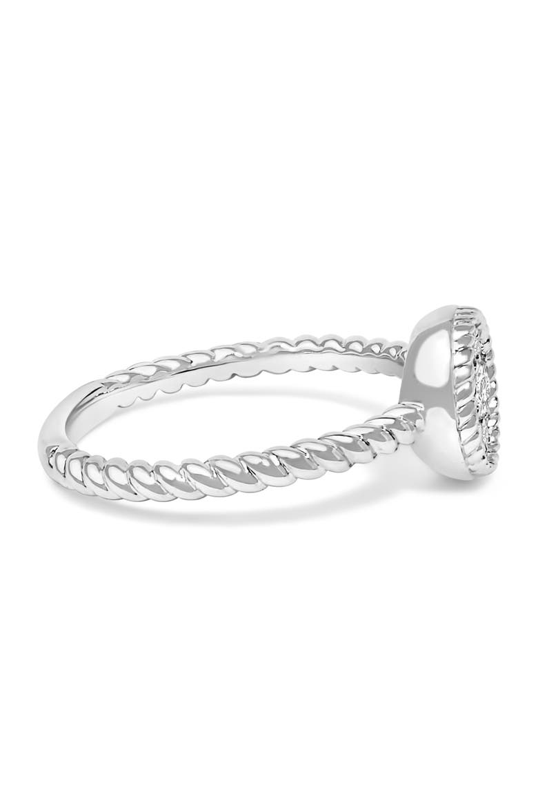 Sterling Silver 1/4 Cttw Diamond Floral Round Braided Ring, Alternate, color, Silver
