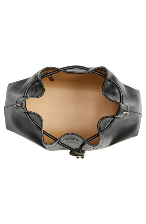 Jimmy Choo Cinch M Leather Bucket Bag In Black/antique Silver