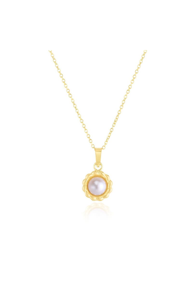 The Lovery Fine Jewelry Pearl Flower Pendant, Main, color, Yellow Gold