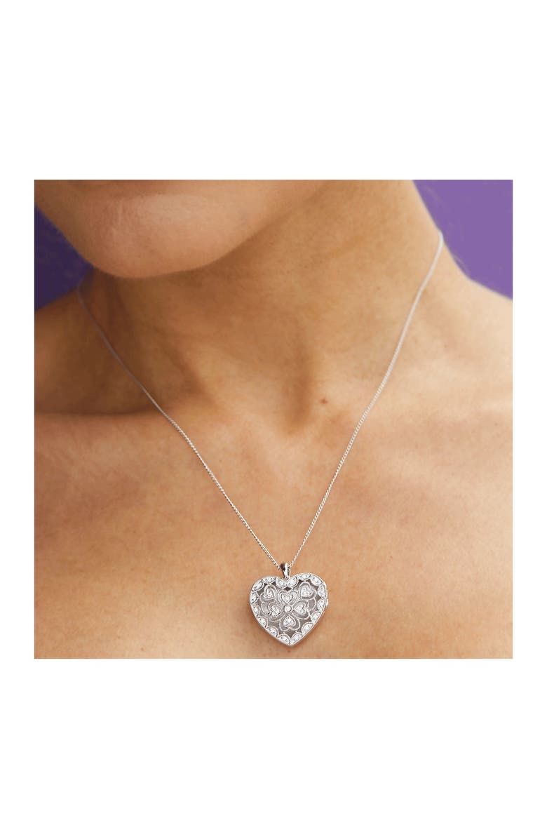 SAVVY CIE JEWELS Sterling Silver Locket Pendant Necklace, Alternate, color, 