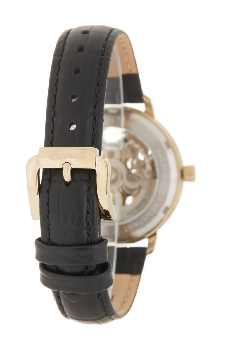 Ingersoll Women's Crown Croc Embossed Leather Strap Watch, 38mm, Alternate, color, 
