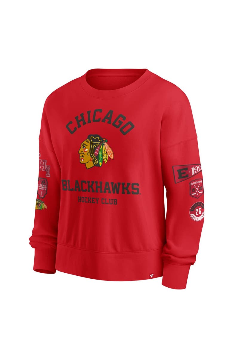 FANATICS Women's Fanatics Red Chicago Blackhawks Go Team Pullover Sweatshirt, Alternate, color, 
