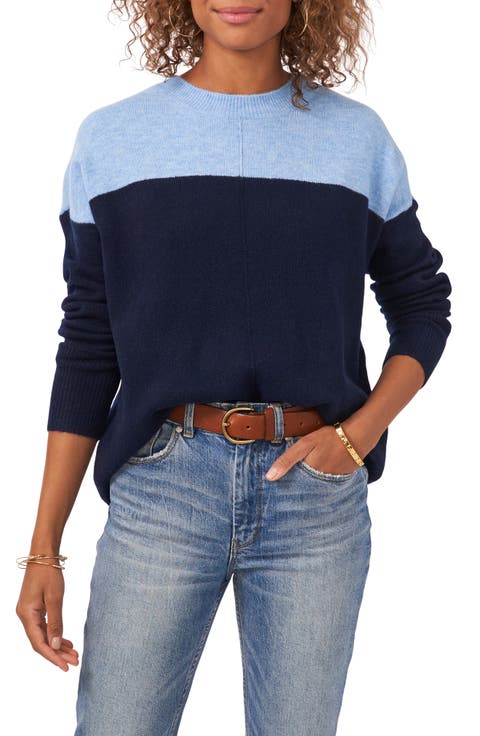 Extended Shoulder Colorblock Sweater