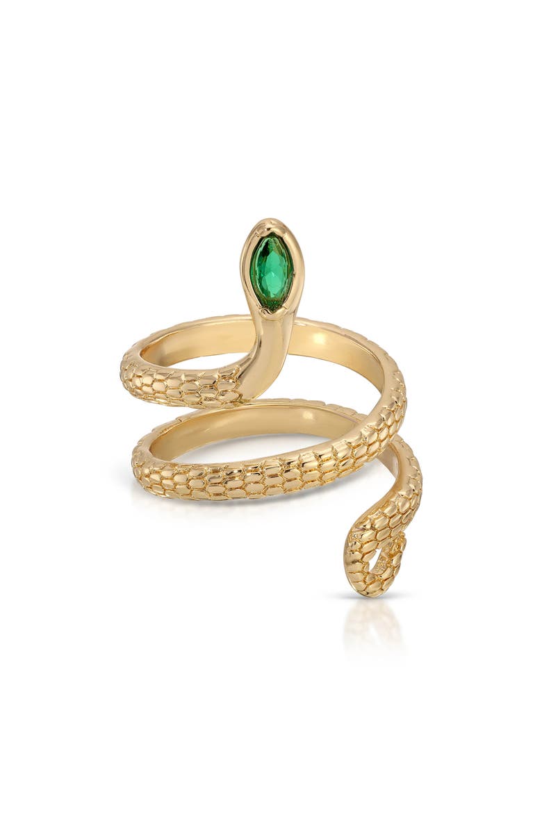Ettika Serpentina Ring, Main, color, Green