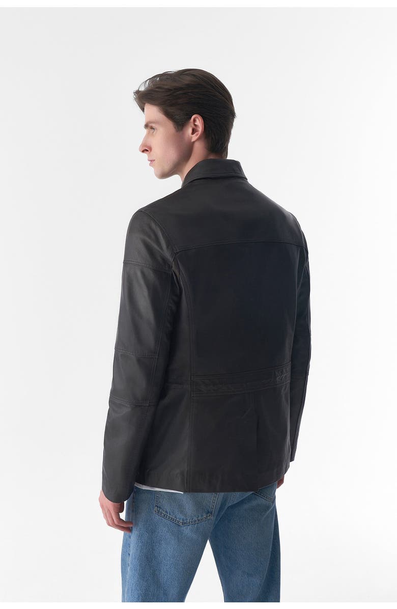 Furniq UK Alexander Leather Jacket, Alternate, color, Dark Brown