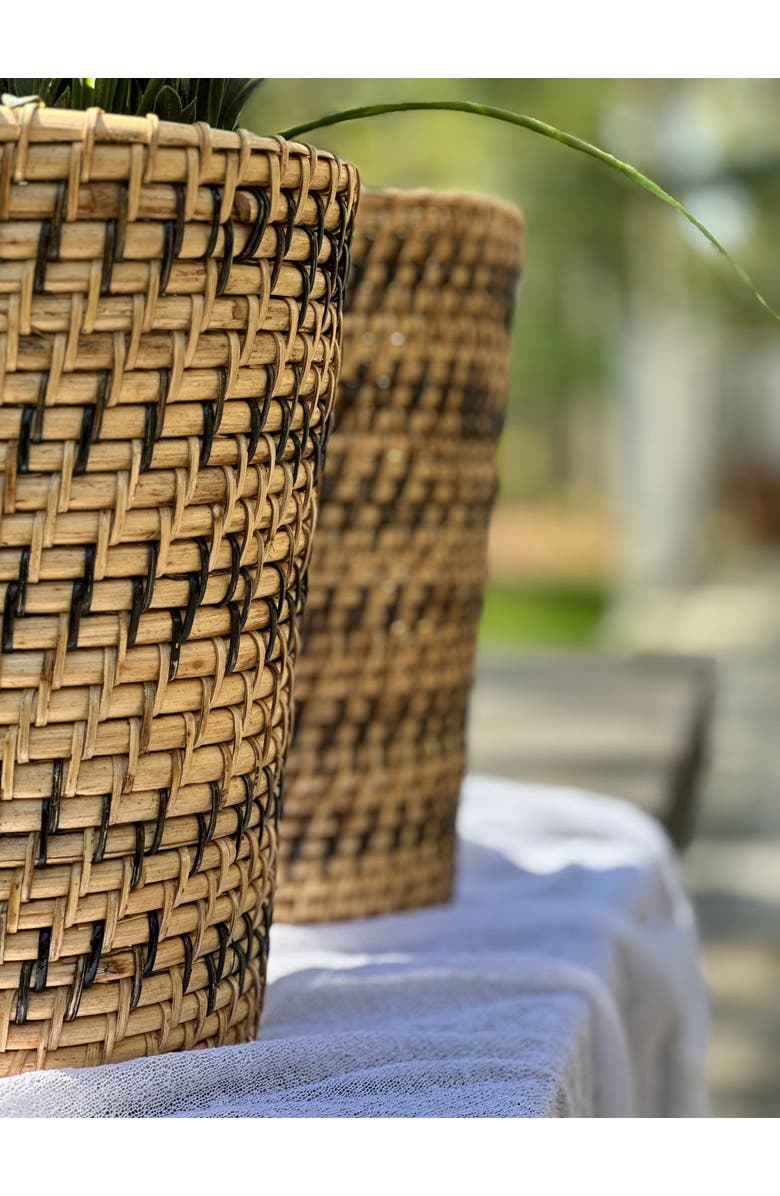 Wicker Village Striped Planter, Alternate, color, Striped