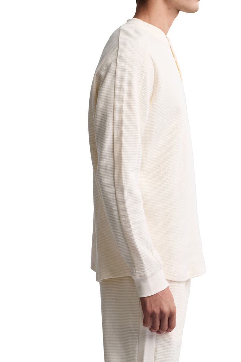 Waffle Knit Thermal Henley, Alternate, color, CREAM