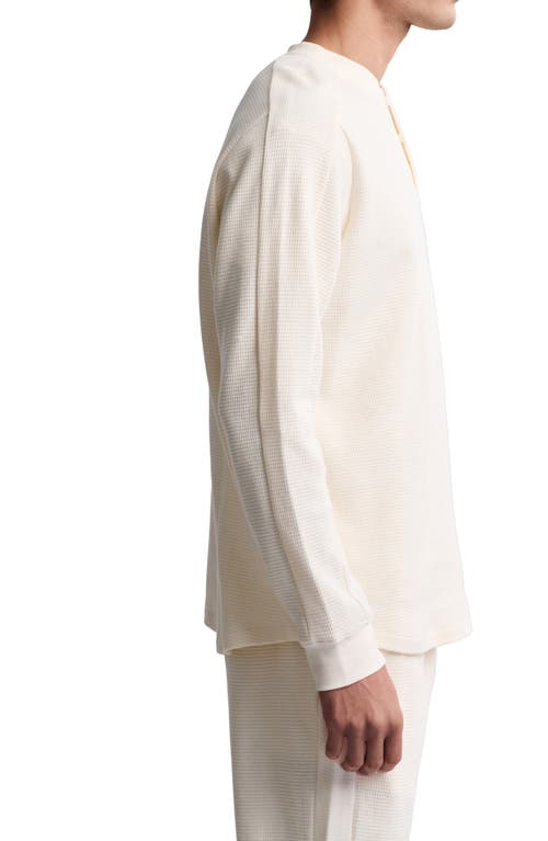 Barefoot Dreams Waffle Knit Thermal Henley In White