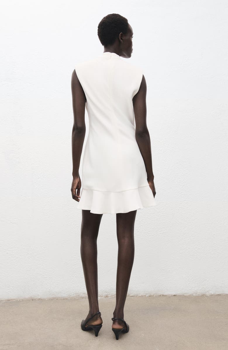 Asymmetric Neck Long Sleeve Midi Dress