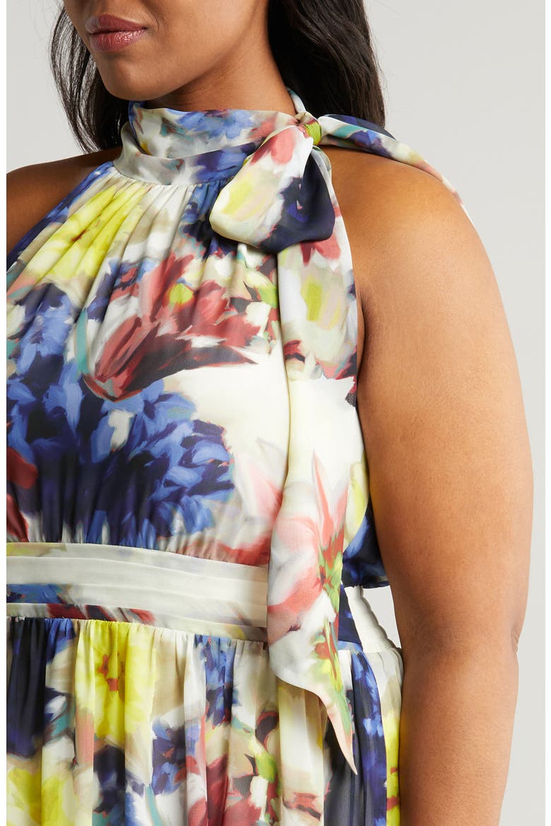 Floral Bow Maxi Dress, Alternate, color, LIGHT CREMA MULTI