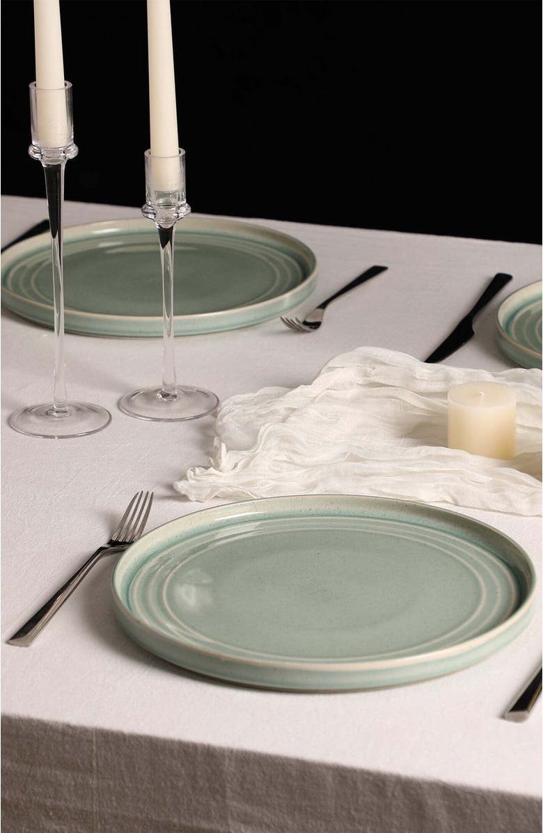 Stone Lain Claire Stoneware 4-Piece Dinner Plate Set, Alternate, color, Green