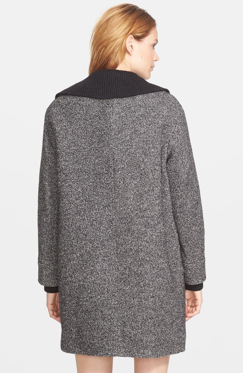 Vince Rib Knit Collar Asymmetrical Coat, Alternate, color, 