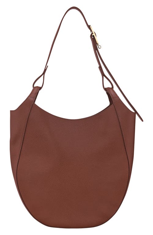 Longchamp Large Le Foulonne Leather Hobo Bag In Brown
