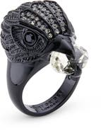 Kurt Geiger London Pavé Eagle's Head Crystal Cocktail Ring