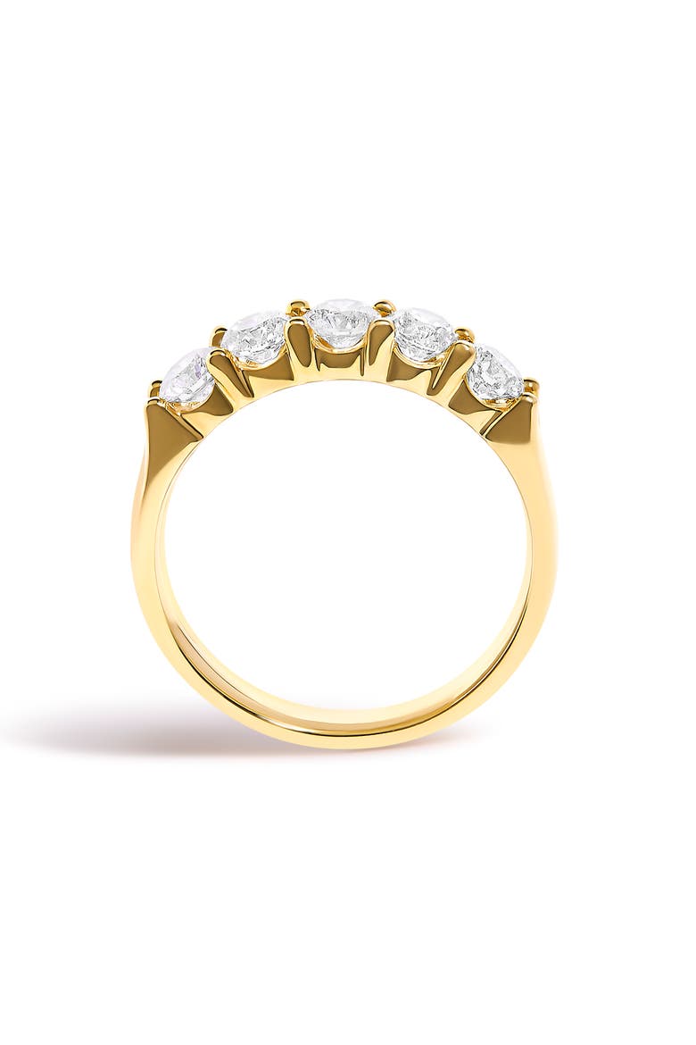 14K Gold 1.00 Ctw Diamond 5 Stone Band Ring, Alternate, color, Yellow Gold