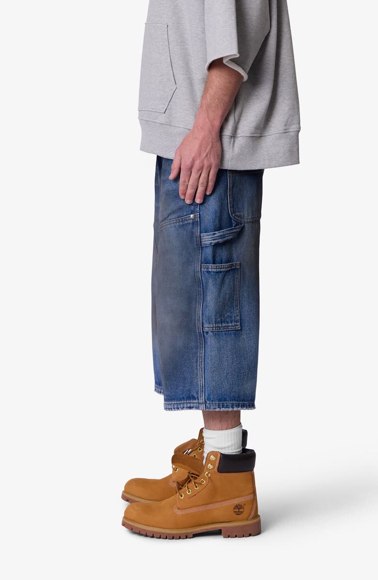 mnml Ultra Baggy Denim Carpenter Shorts, Alternate, color, Washed Blue