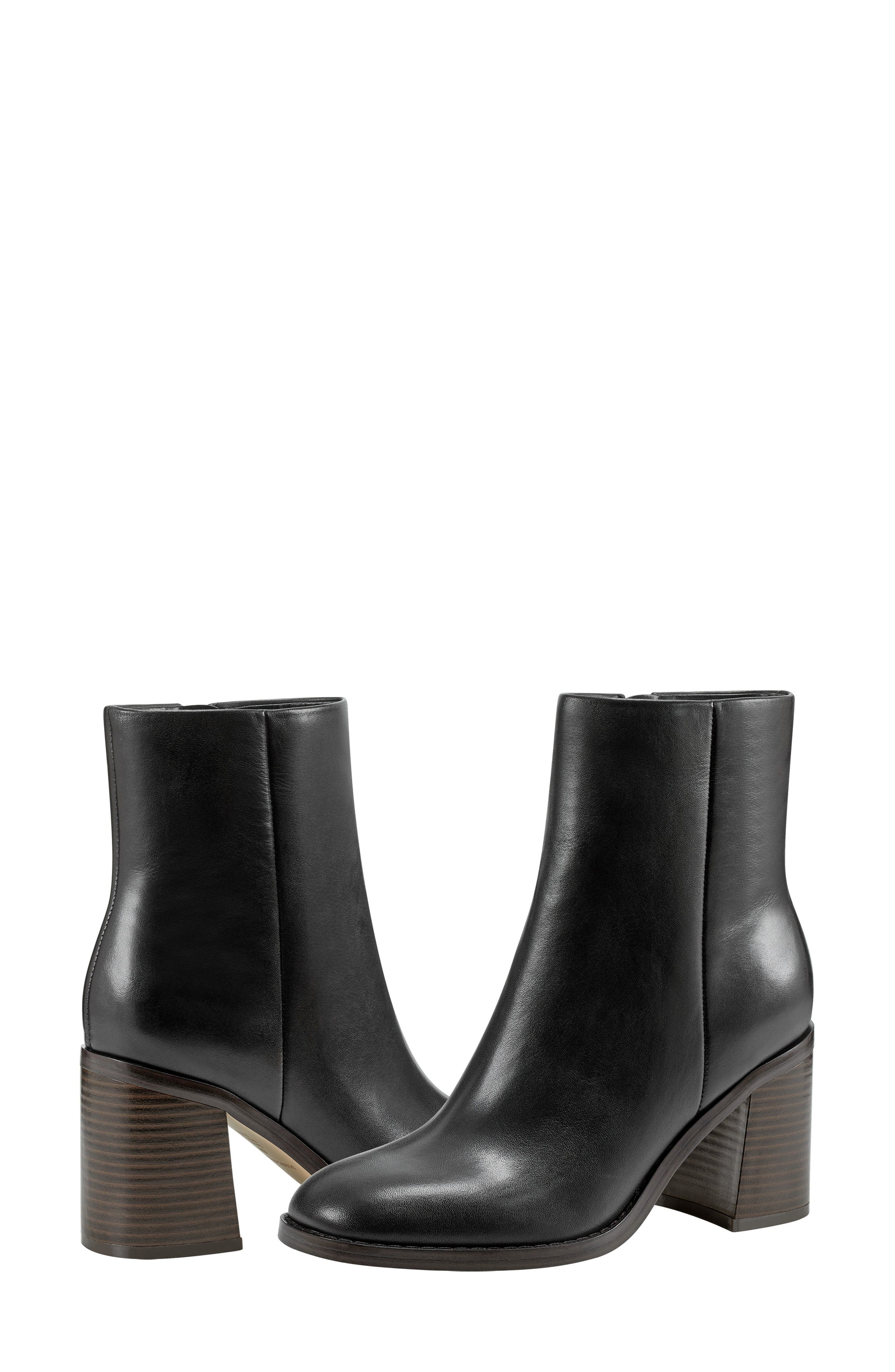 Marc Fisher Block Heel Bootie, Alternate, color, Black