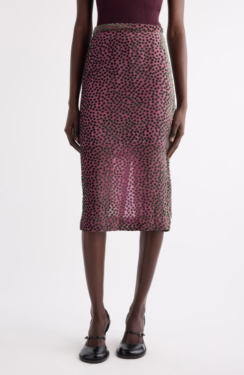Dries Van Noten Silk Blend Midi Skirt With Polka Dots In Pink