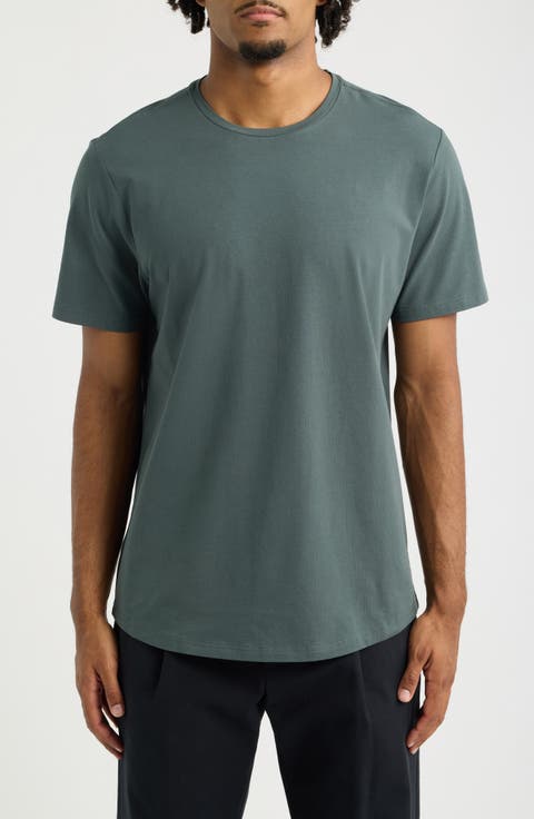 Crewneck Stretch Cotton T-Shirt