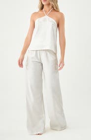 BOAMAR Naomi Embroidered Cotton Blend Cover-Up Pants
