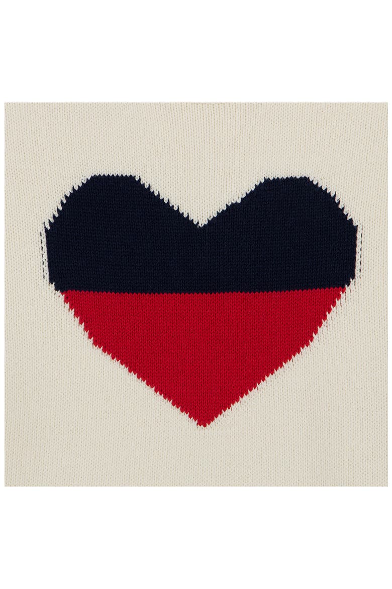Kids' Heart Flag Roll Neck Sweater, Alternate, color, NATURAL
