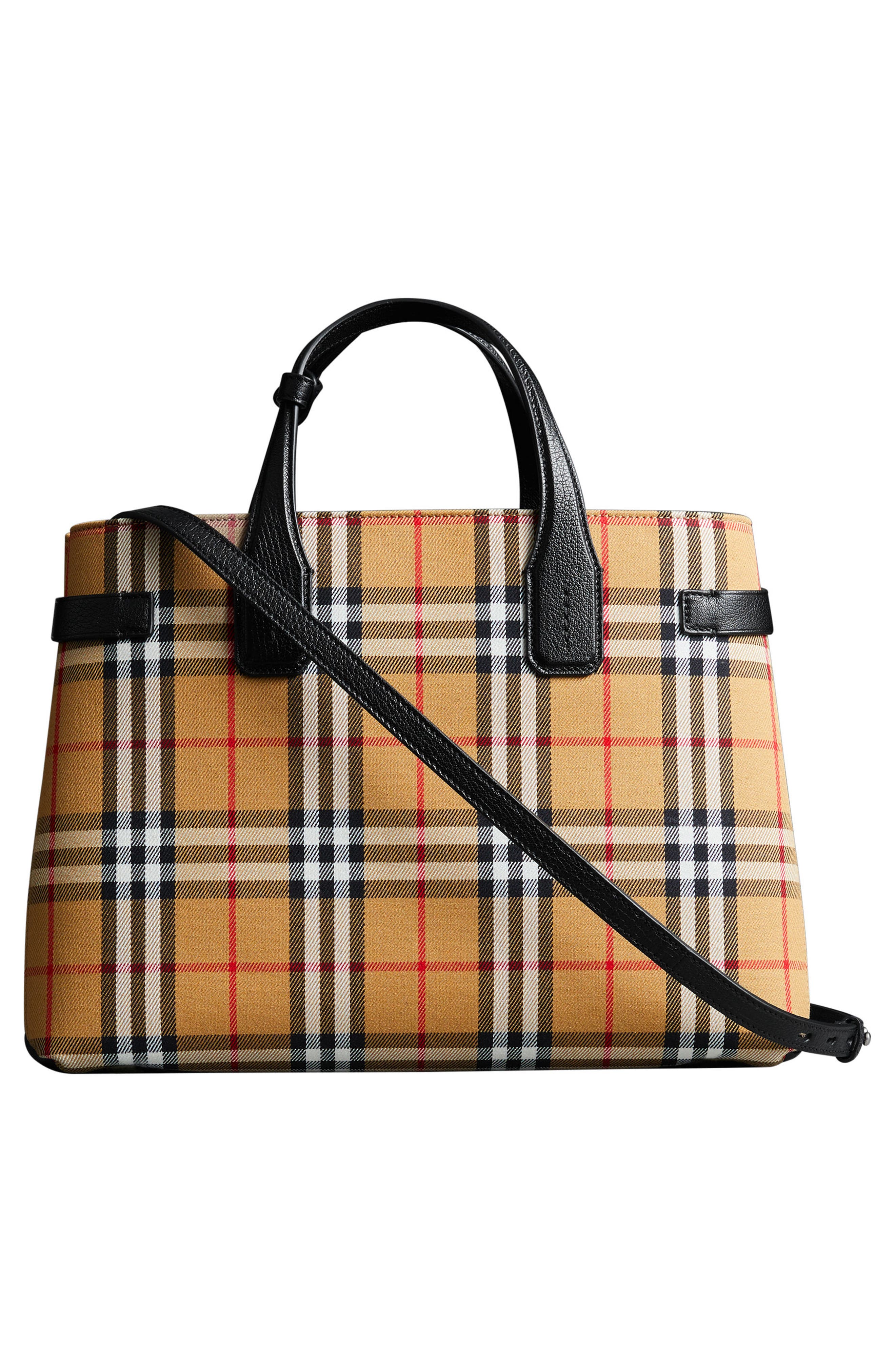 Burberry Medium Banner Leather Tote, Alternate, color, 