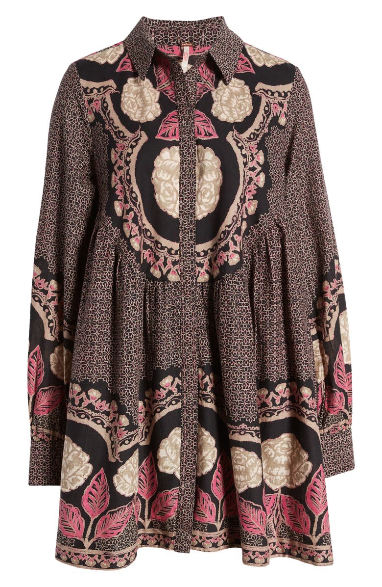 Free People Smell the Roses Long Sleeve Cotton Shirtdress, Alternate, color,