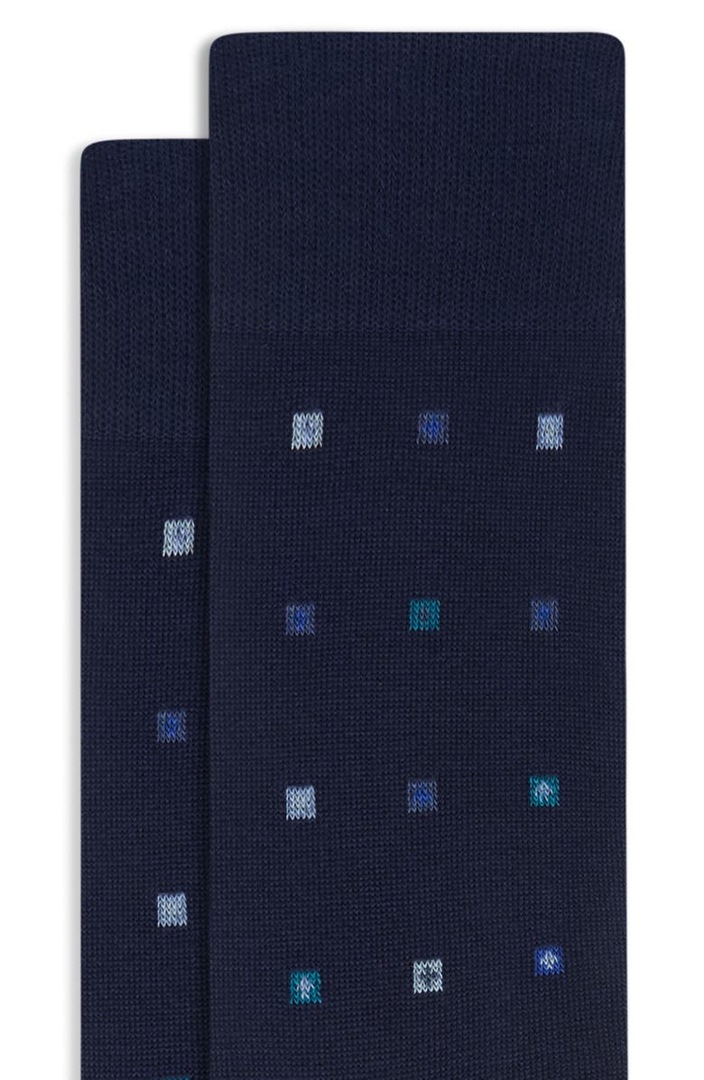 Bugatchi Geo Pattern Cotton Blend Dress Socks, Alternate, color, 