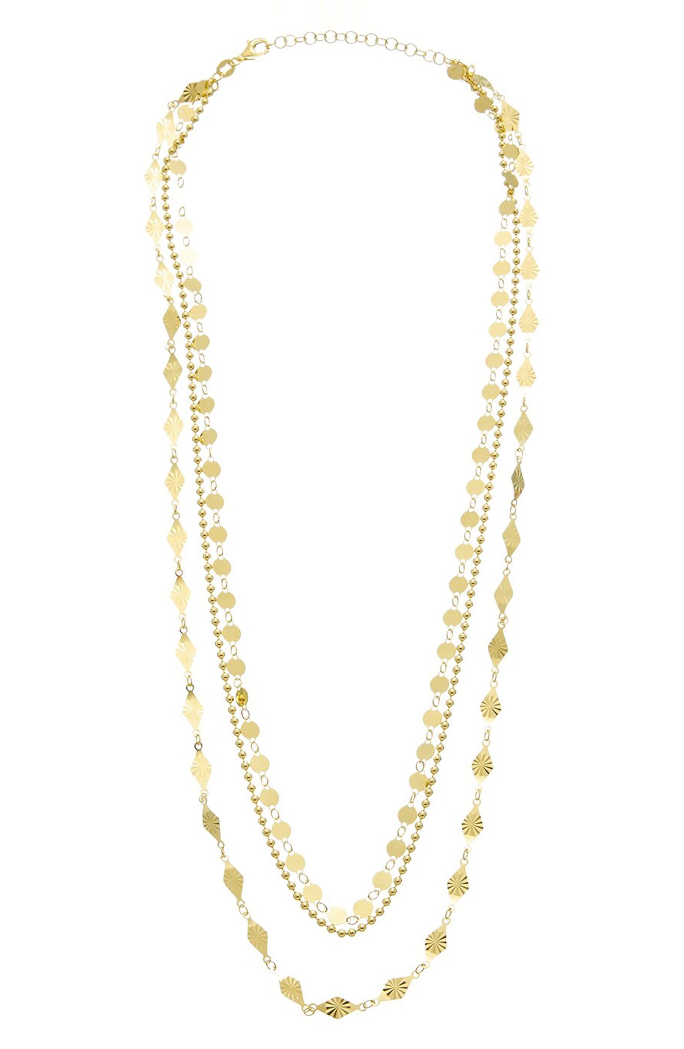 Layered Disc and Station Necklace