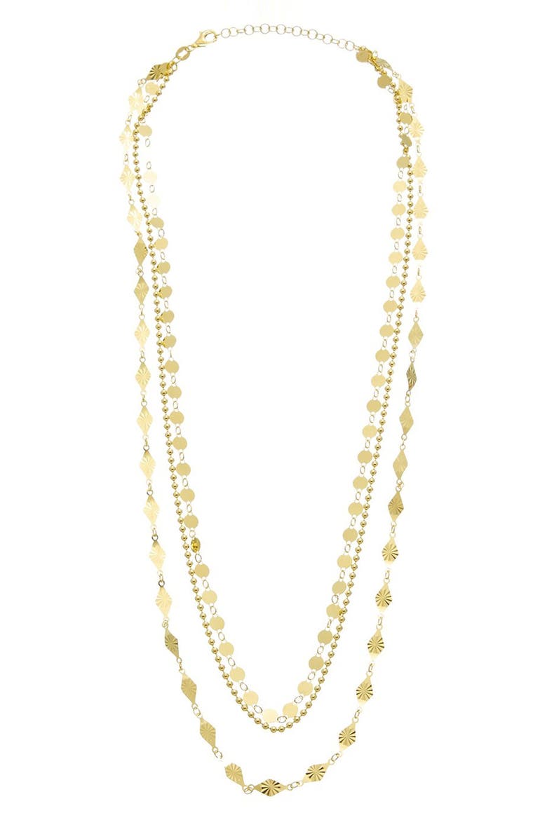 Layered Disc and Station Necklace, Main, color, YELLOW