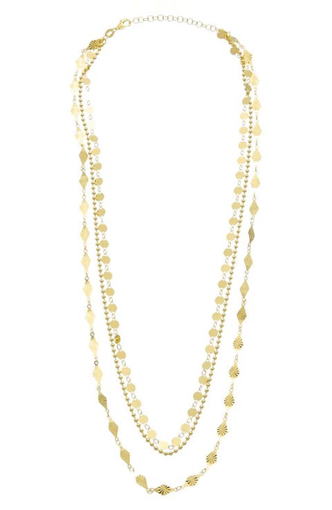 Layered Disc and Station Necklace
