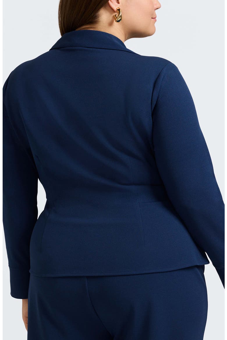 Rosie Wrap Crepe Top, Alternate, color, NAVY