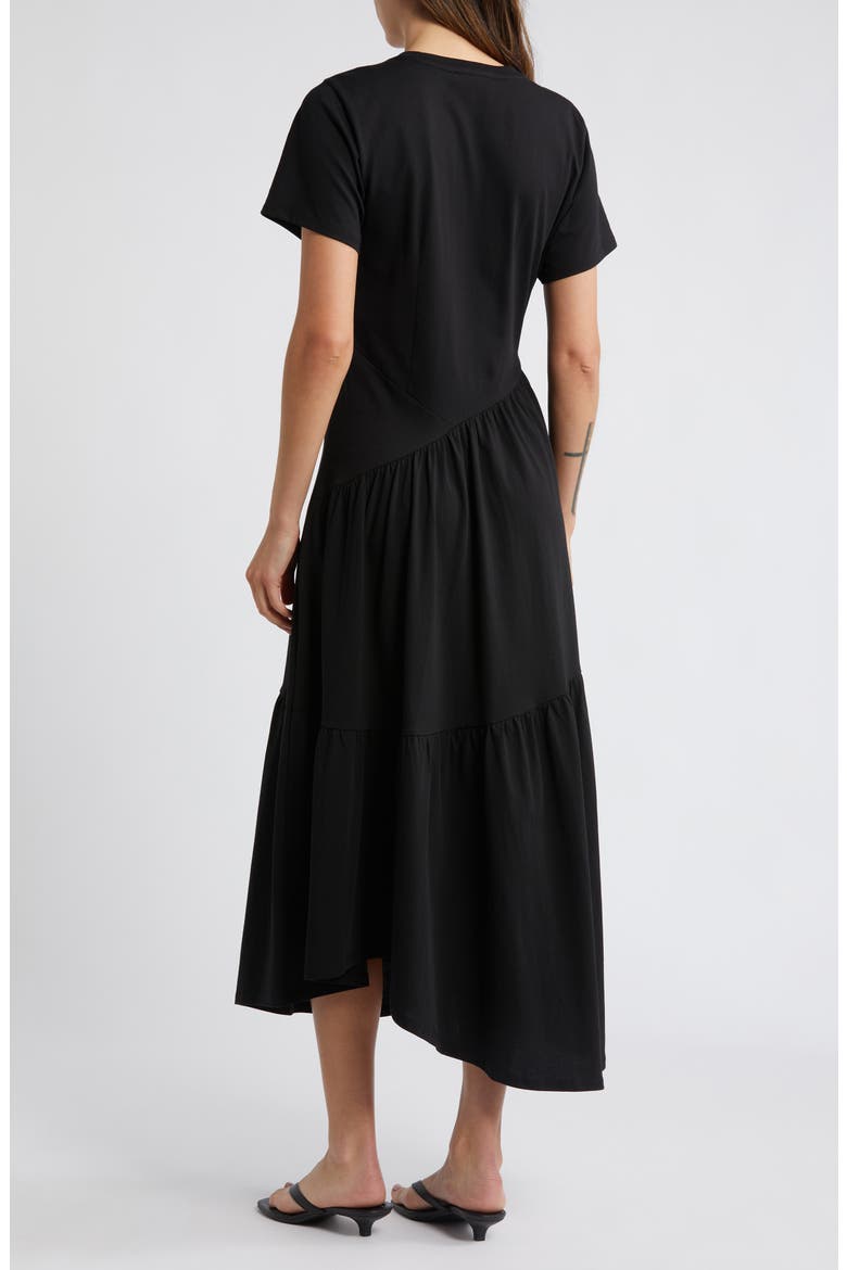 Asymmetric Tiered Ruffle Knit Dress, Alternate, color, BLACK
