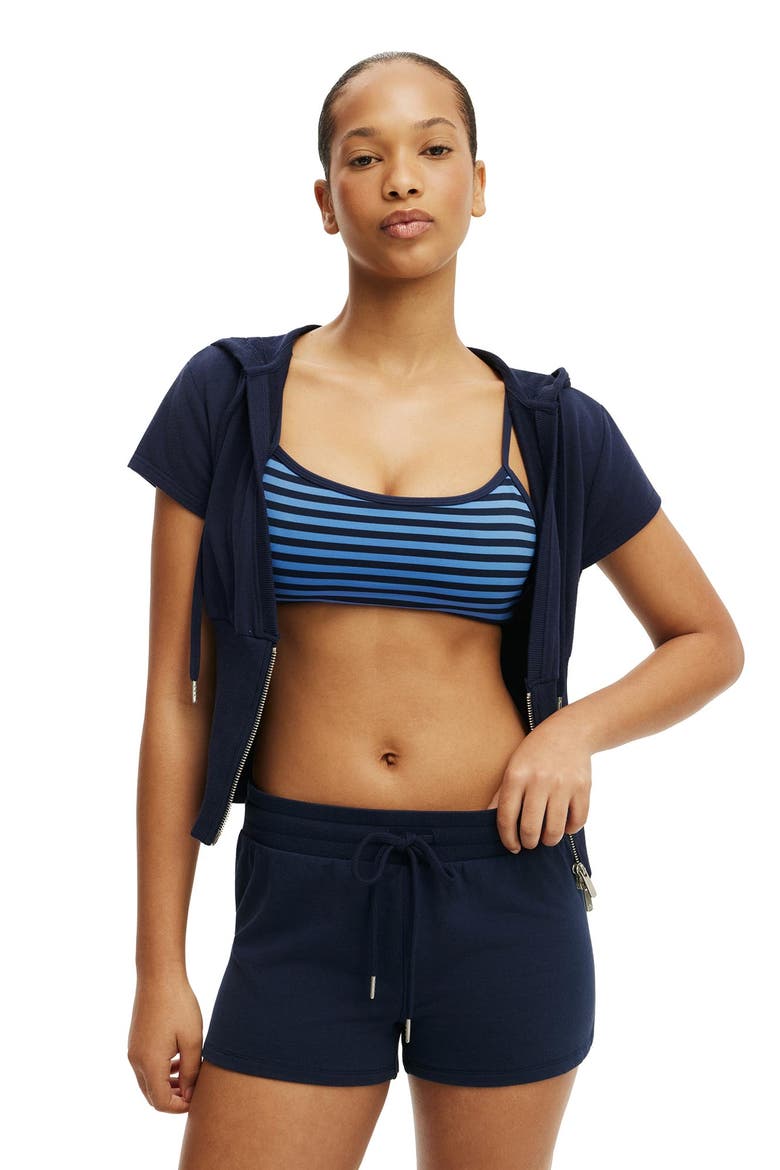 Women's Active Sculpt Fleece Mini Short, Main, color, Prep Sport Navy