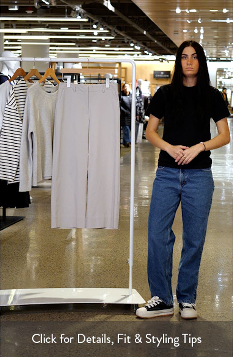High Waist Stretch Organic Cotton Ankle Wide Leg Pants, sales video thumbnail