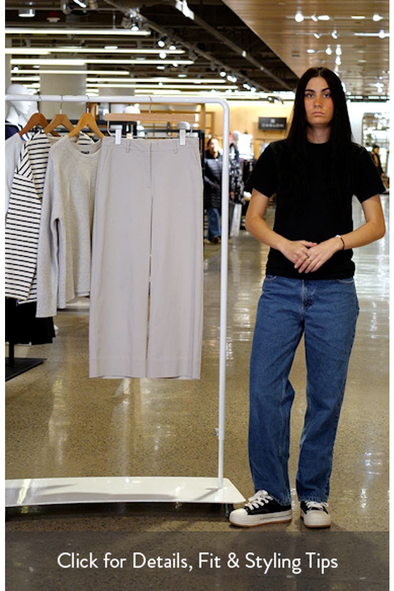 High Waist Stretch Organic Cotton Ankle Wide Leg Pants video