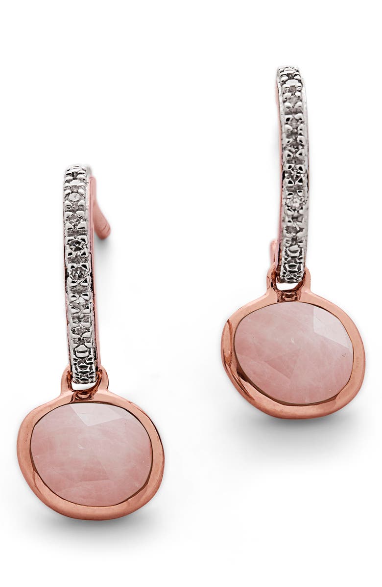 Monica Vinader Siren Mini Drop Huggie Hoop Earrings, Main, color,