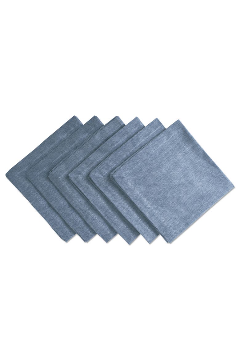Solid Chambray Napkin Set/6, Main, color, Blue