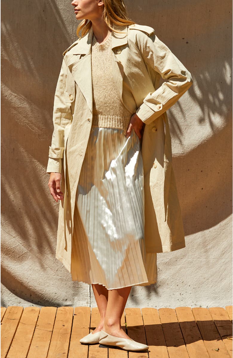 CRESCENT Crushed Trench Coat, Alternate, color, Beige